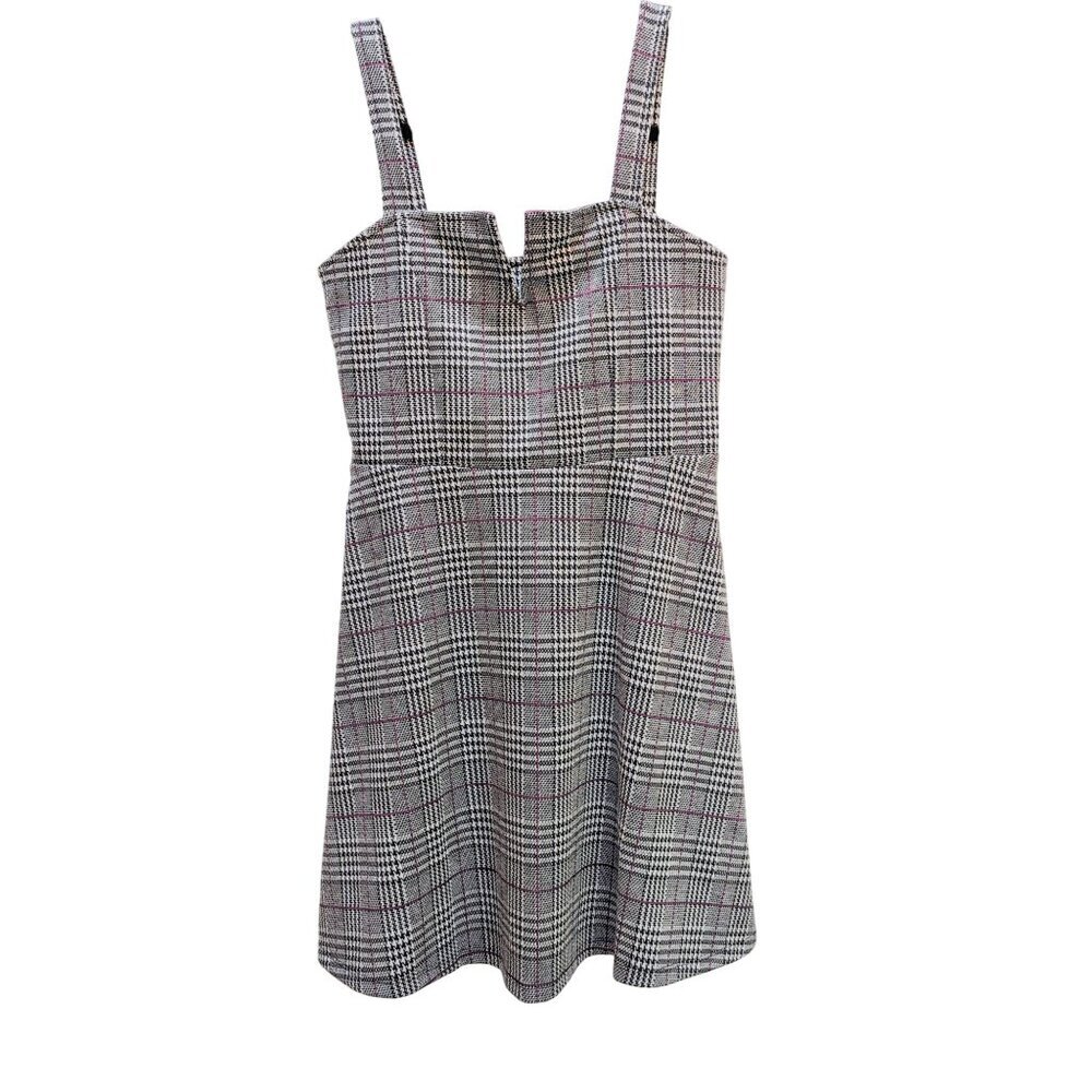 Dark Academia Goth School Girl Plaid Fit & Flare Dress Size Small